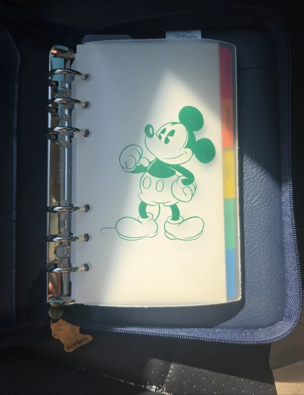 Vintage Mickey Mouse Plaid Zip Pouch - Blue & Green with Yellow Accents - Picture 3 of 4